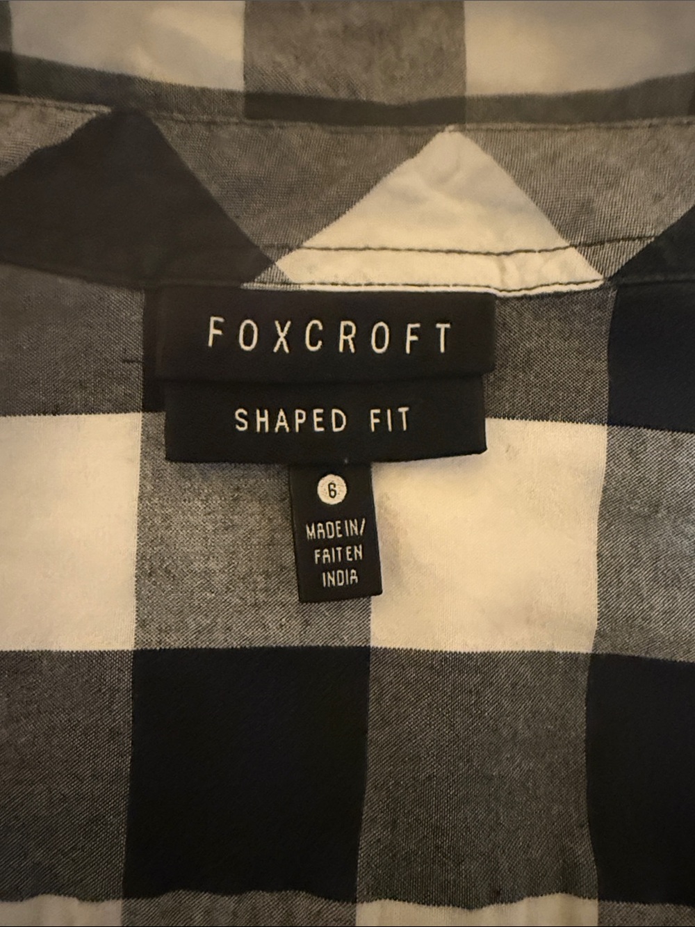 Foxcroft Black and White Check Button-Down Shirt